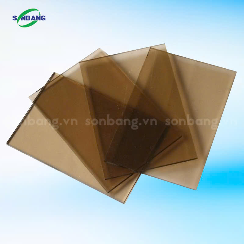 tấm polycarbonate đặc màu trà tấm polycarbonate đặc màu trà
