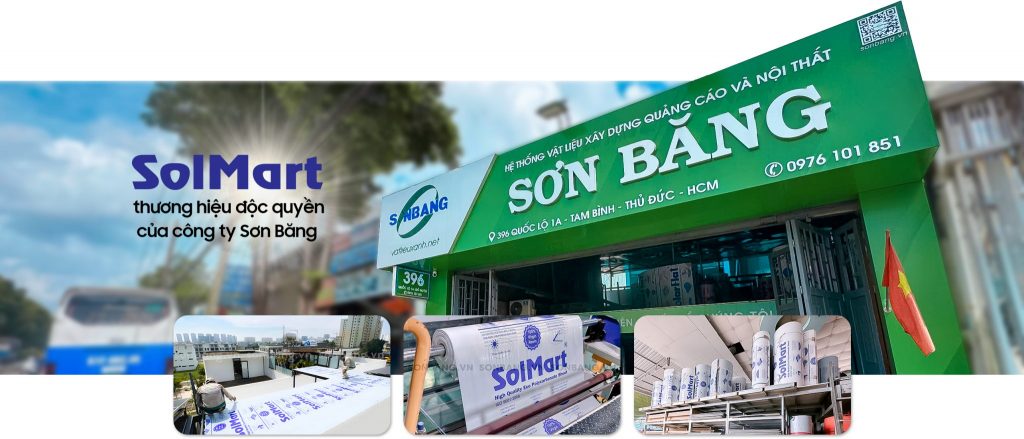 Tấm polycarbonate SolMart Thương hiệu độc quyền của Sơn Băng