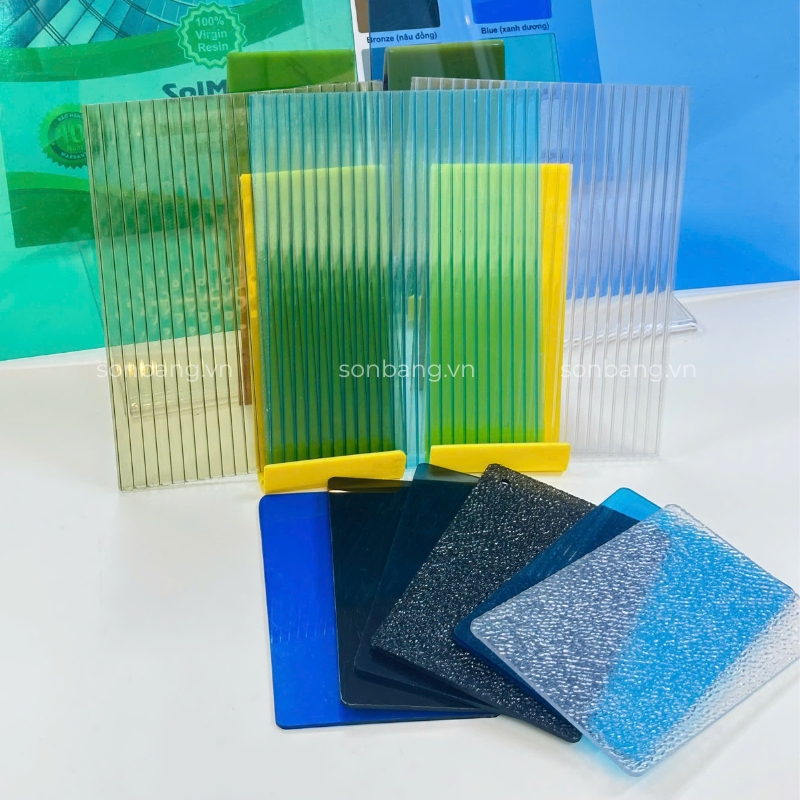 Một số màu sắc tấm Polycarbonate đặc và rỗng