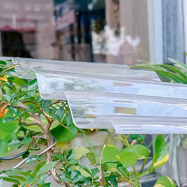 Cận cảnh mẫu mã của tôn nhựa lấy sáng Polycarbonate