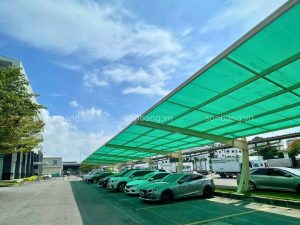 Ung dung cua polycarbonate rong 1 13 Poly rỗng được ứng dụng làm mái che nhà xe cho tòa nhà