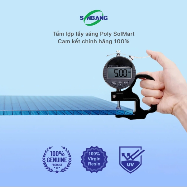 Giá tấm Polycarbonate rỗng 5mm chính hãng SolMart