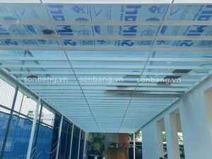  Công trình mái che Polycarbonate đặc 3mm tại Làng ẩm thực Đông Sài Gòn