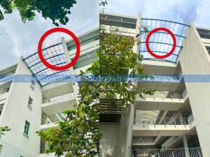 Vị trí mái che Poly Solmart tại trường ĐH SPKT do Sơn Băng cung cấp