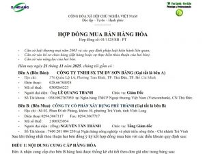 Mẫu hợp đồng mua bán hàng hóa tấm Poly đặc 