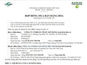 Mẫu hợp đồng mua bán minh bạch tại Sơn Băng 