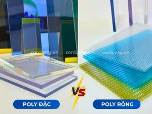 So sánh kích thước poly đặc và rỗng 