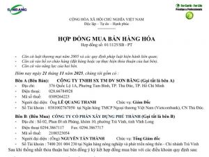 Hợp đồng mua bán cung cấp tấm Poly trong suốt tại Trà Vinh