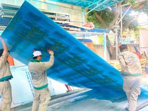 Tấm Poly màu xanh rỗng ruột Twinlite 